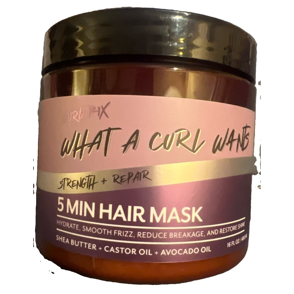 Curltrix What a Curl Wants Strengh + Repair 5 Min Hair Mask Shea Butter 16 oz